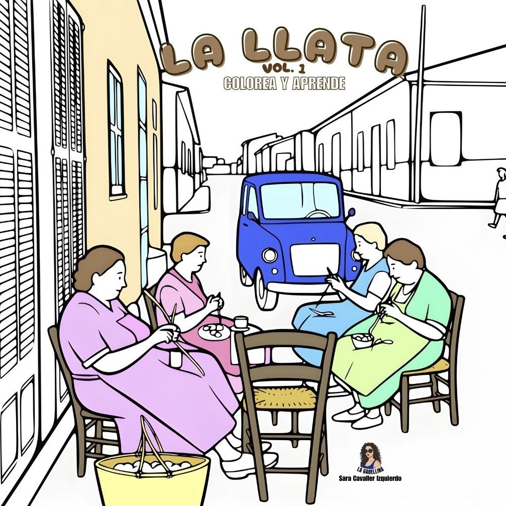 Portada del cuaderno didáctico La Llata Vol. 1 Colorea y Aprende, ilustrado por Sara Cavaller con La Gabellina